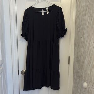Black Short Sleeve Dress - Maternity